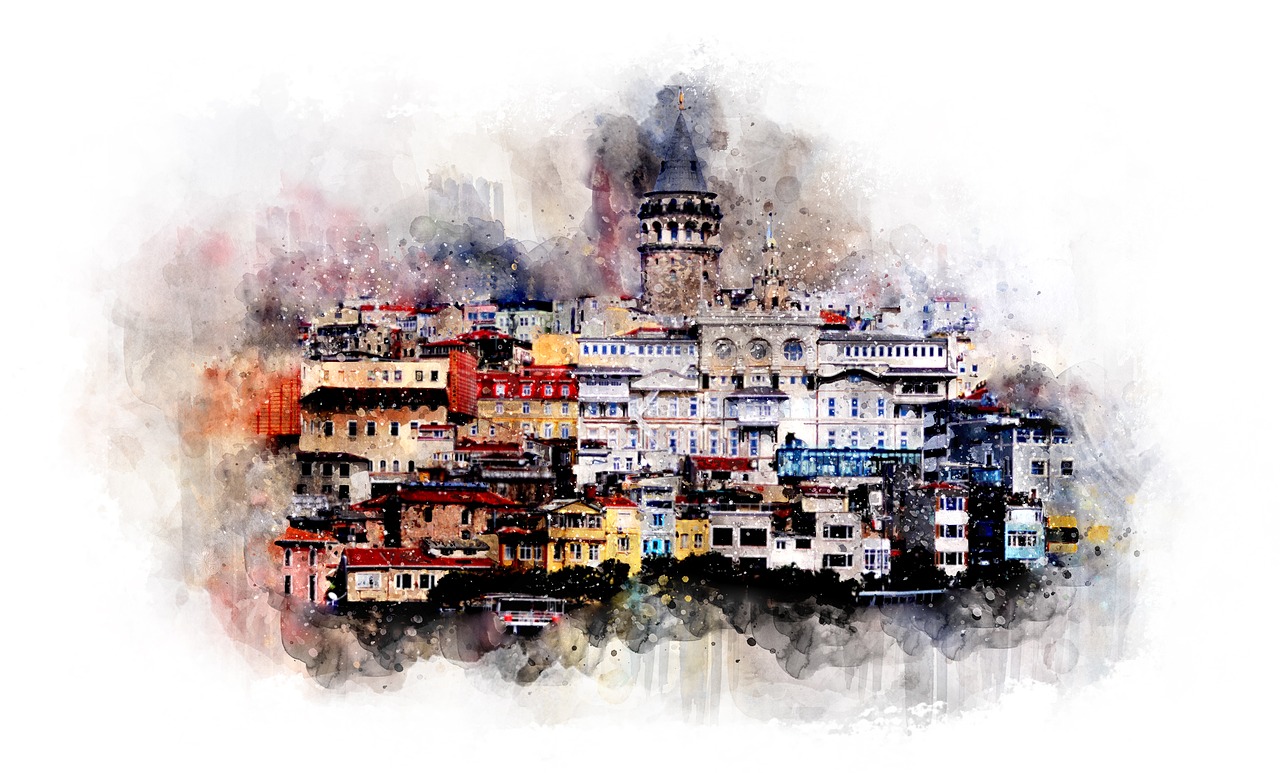 galata tower, istanbul, watercolor-3137281.jpg